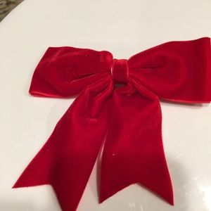 Girls Red Velvet Hair Bow